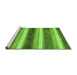 Sideview of Machine Washable Abstract Green Modern Area Rugs, wshabs59grn