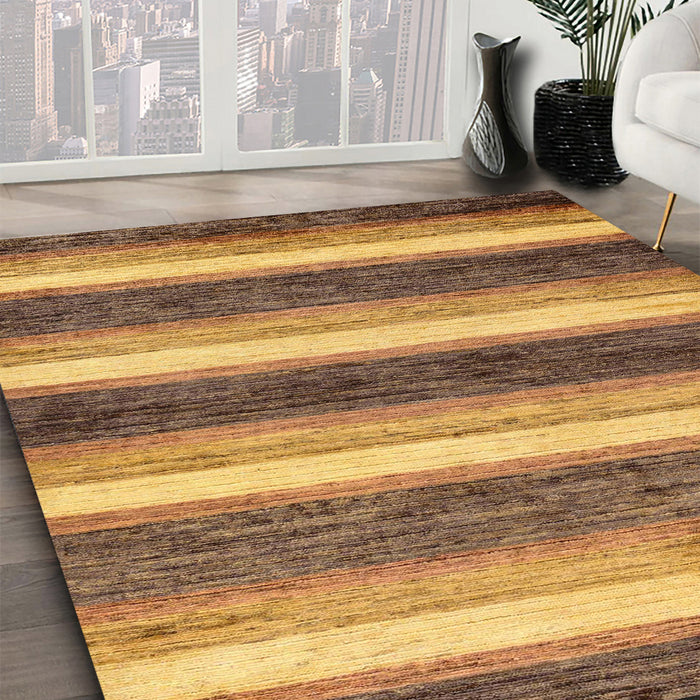 Abstract Saddle Brown Modern Rug in Family Room, abs59