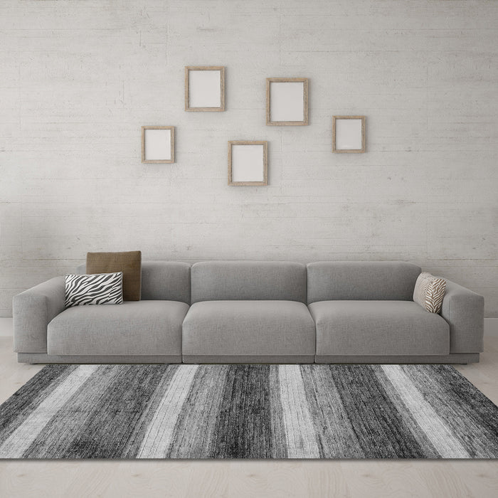 Machine Washable Abstract Gray Modern Rug in a Living Room,, wshabs59gry
