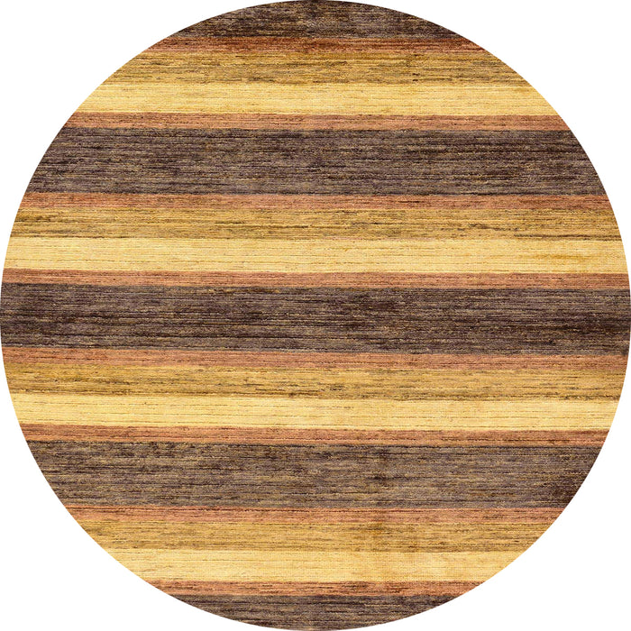 Round Abstract Saddle Brown Modern Rug, abs59