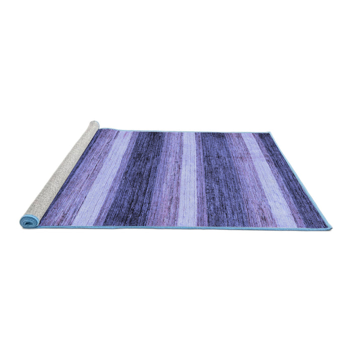 Sideview of Machine Washable Abstract Blue Modern Rug, wshabs59blu