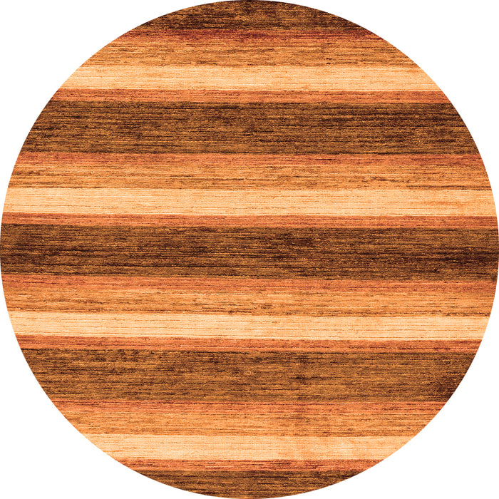 Round Machine Washable Abstract Orange Modern Area Rugs, wshabs59org