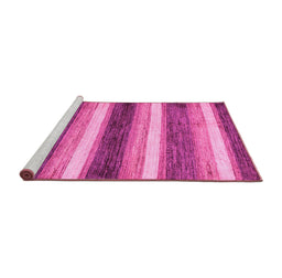 Sideview of Machine Washable Abstract Pink Modern Rug, wshabs59pnk