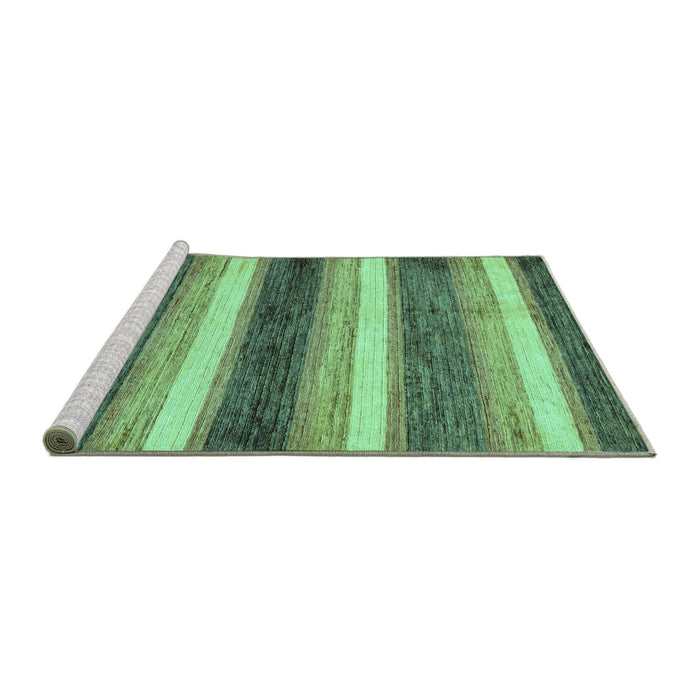 Sideview of Machine Washable Abstract Turquoise Modern Area Rugs, wshabs59turq