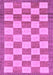 Machine Washable Checkered Purple Modern Area Rugs, wshabs5pur
