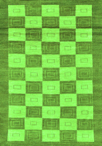 Checkered Green Modern Rug, abs5grn