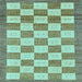 Square Machine Washable Checkered Light Blue Modern Rug, wshabs5lblu