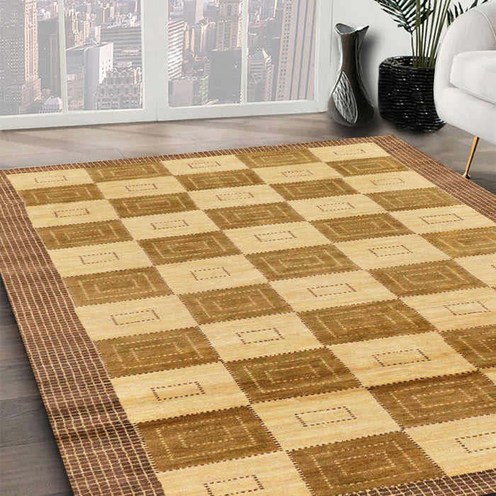 Machine Washable Abstract Orange Rug in a Family Room, wshabs5