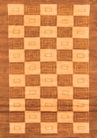 Checkered Orange Modern Rug, abs5org