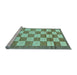 Sideview of Machine Washable Checkered Light Blue Modern Rug, wshabs5lblu