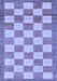 Machine Washable Checkered Blue Modern Rug, wshabs5blu