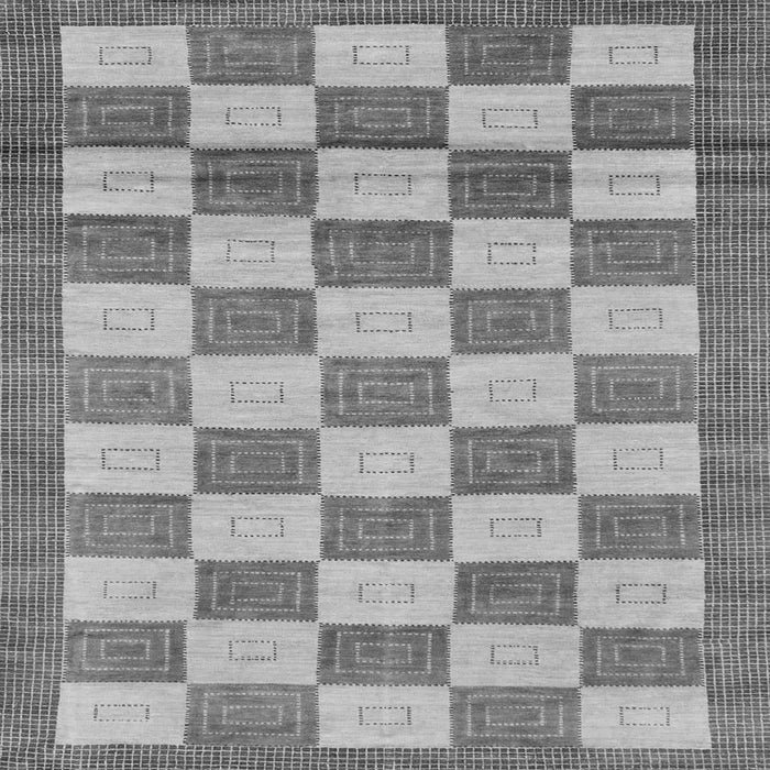Square Machine Washable Checkered Gray Modern Rug, wshabs5gry