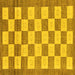 Square Checkered Yellow Modern Rug, abs5yw