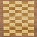 Square Abstract Orange Checkered Rug, abs5