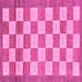 Square Checkered Pink Modern Rug, abs5pnk