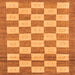 Square Checkered Orange Modern Rug, abs5org