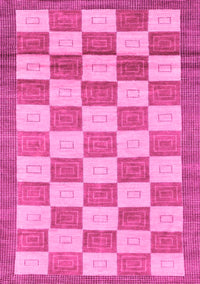 Checkered Pink Modern Rug, abs5pnk