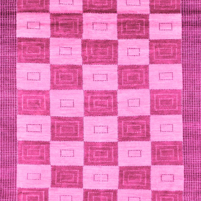 Machine Washable Checkered Pink Modern Rug, wshabs5pnk