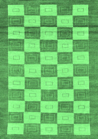 Checkered Emerald Green Modern Rug, abs5emgrn