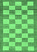 Checkered Emerald Green Modern Rug, abs5emgrn