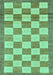 Checkered Turquoise Modern Rug, abs5turq