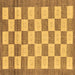Square Machine Washable Checkered Brown Modern Rug, wshabs5brn