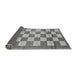 Sideview of Checkered Gray Modern Rug, abs5gry