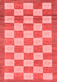 Checkered Red Modern Rug, abs5red