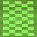 Square Checkered Green Modern Rug, abs5grn