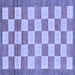 Square Machine Washable Checkered Blue Modern Rug, wshabs5blu