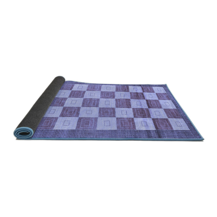 Sideview of Checkered Blue Modern Rug, abs5blu