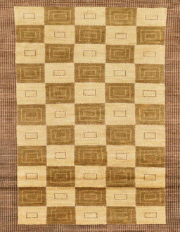 Abstract Orange Checkered Rug, abs5