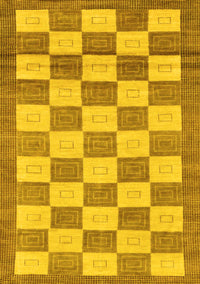 Checkered Yellow Modern Rug, abs5yw