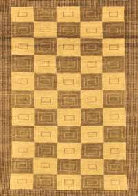 Checkered Brown Modern Rug, abs5brn