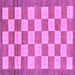 Square Machine Washable Checkered Purple Modern Area Rugs, wshabs5pur