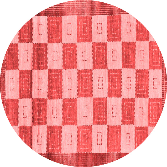 Machine Washable Checkered Red Modern Rug, wshabs5red