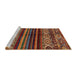 Sideview of Machine Washable Abstract Saffron Red Rug, wshabs600