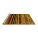 Sideview of Machine Washable Abstract Yellow Modern Rug, wshabs600yw