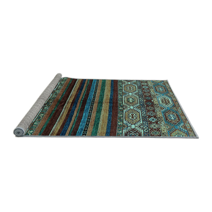 Sideview of Machine Washable Abstract Light Blue Modern Rug, wshabs600lblu