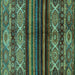 Square Abstract Turquoise Modern Rug, abs600turq