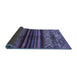 Sideview of Abstract Blue Modern Rug, abs600blu