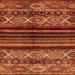 Square Machine Washable Abstract Orange Modern Area Rugs, wshabs600org