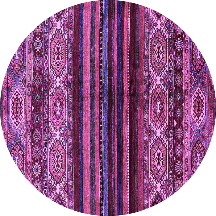 Round Machine Washable Abstract Purple Modern Area Rugs, wshabs600pur