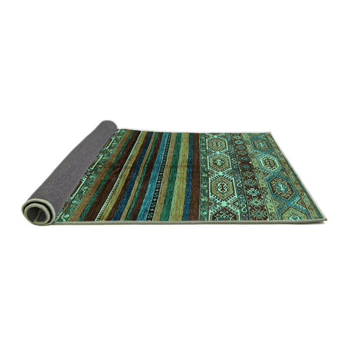 Sideview of Abstract Turquoise Modern Rug, abs600turq