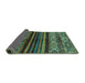 Sideview of Abstract Turquoise Modern Rug, abs600turq