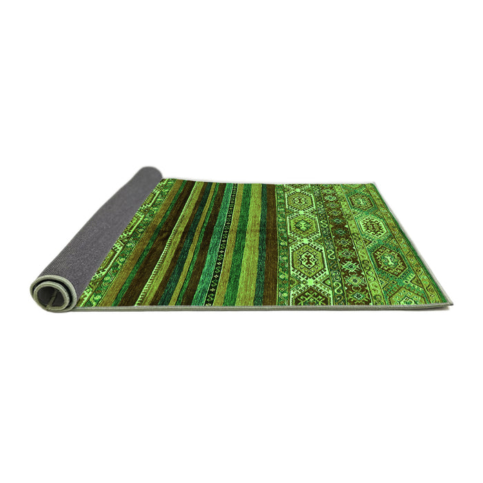 Sideview of Abstract Green Modern Rug, abs600grn