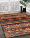 Abstract Saffron Red Modern Rug in Family Room, abs600