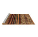 Sideview of Machine Washable Abstract Brown Modern Rug, wshabs600brn