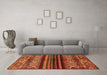 Machine Washable Abstract Orange Modern Area Rugs in a Living Room, wshabs600org