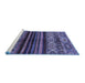 Sideview of Machine Washable Abstract Blue Modern Rug, wshabs600blu